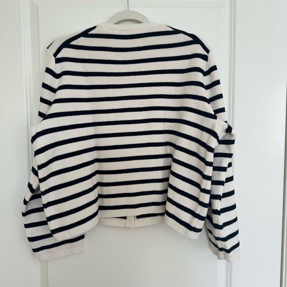 J.Crew Relaxed Emilie Lady Jacket In Stripe 100% Cotton XXL - Picture 6 of 13